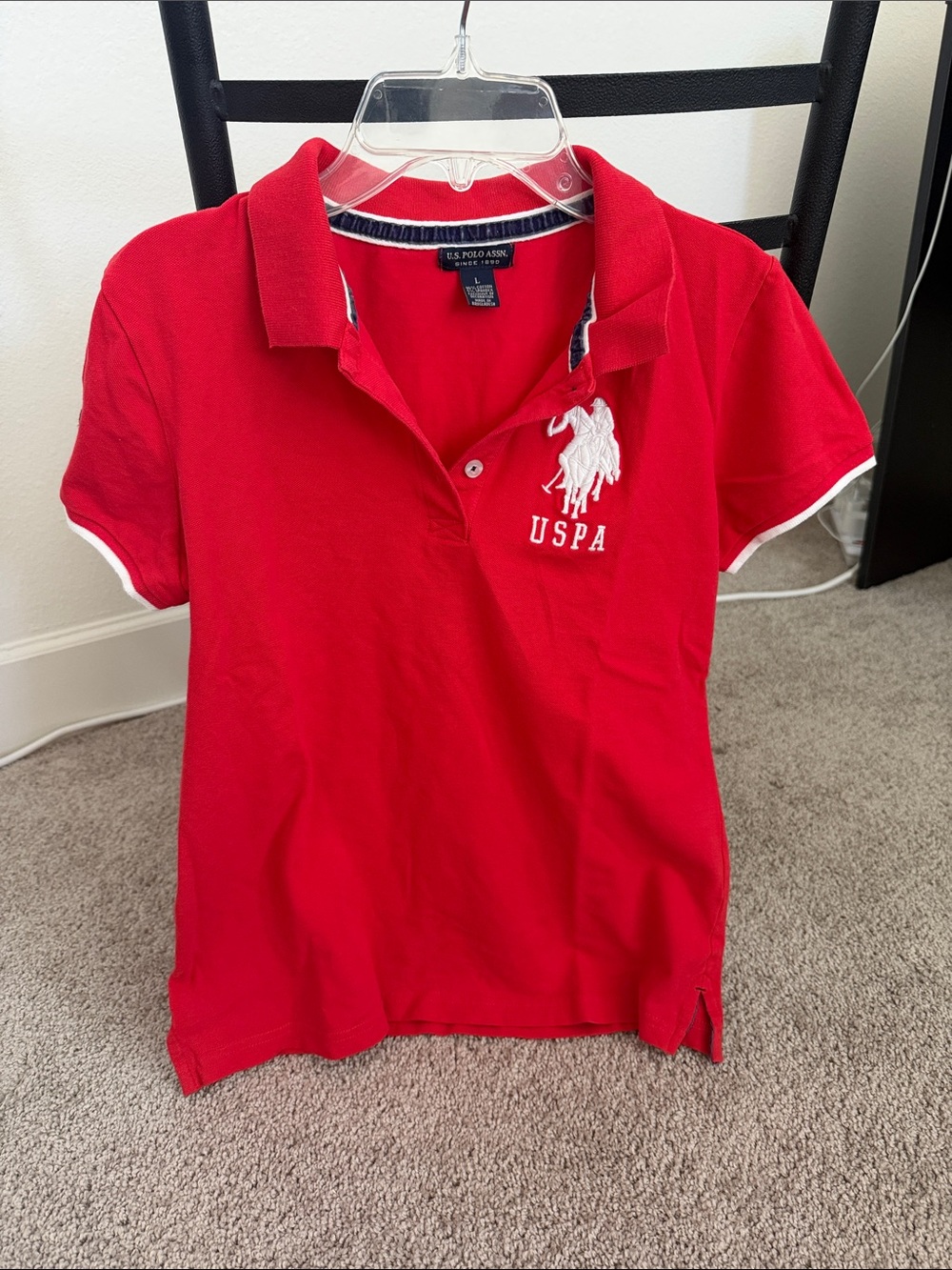 U.S. Polo Assn. Bright Red Girls Polo with White Embroidered Logo